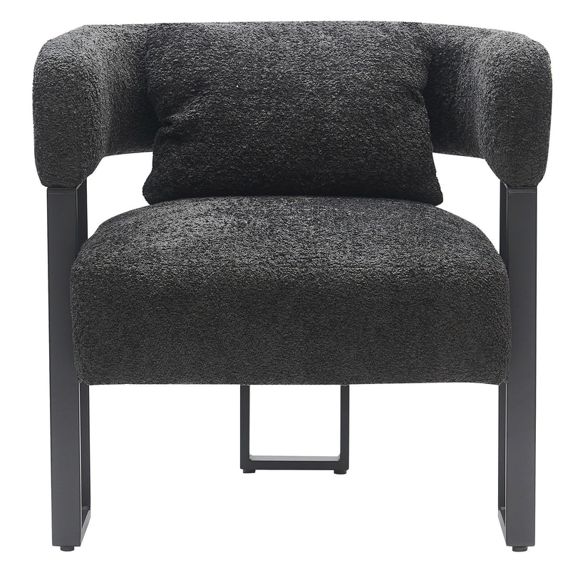 Scarlet Accent Chair - Charcoal Boucle/Black