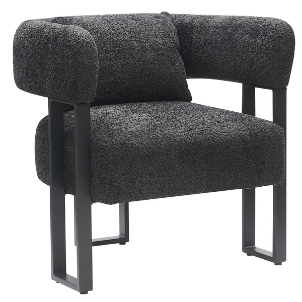 Boney Accent Chair - Charcoal Boucle/Black