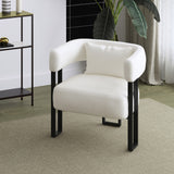 Boney Accent Chair - Ivory Boucle/Black