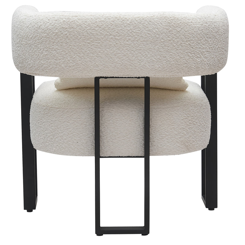 Boney Accent Chair - Ivory Boucle/Black