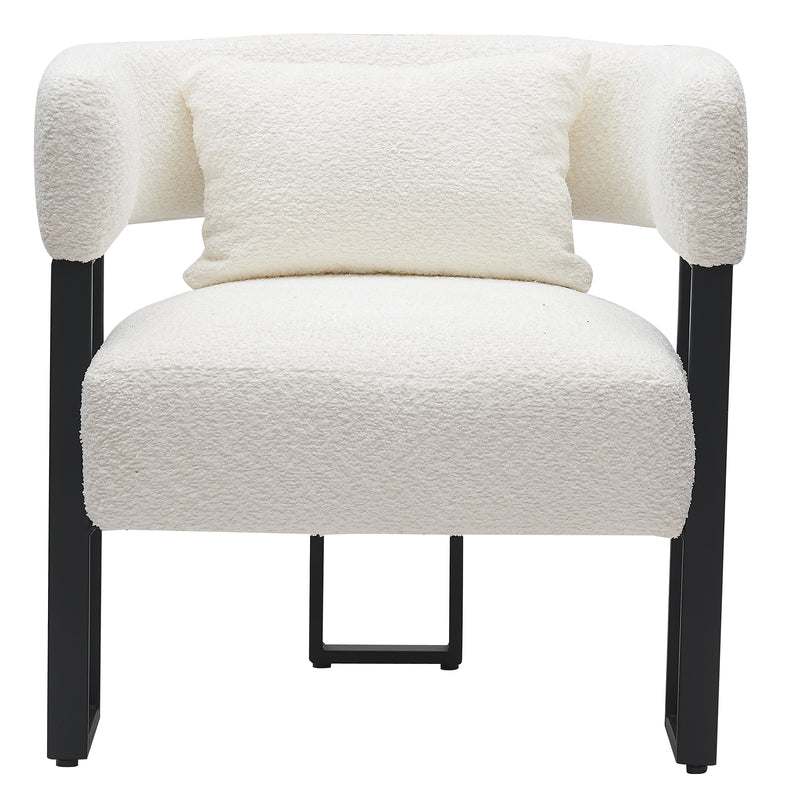 Boney Accent Chair - Ivory Boucle/Black