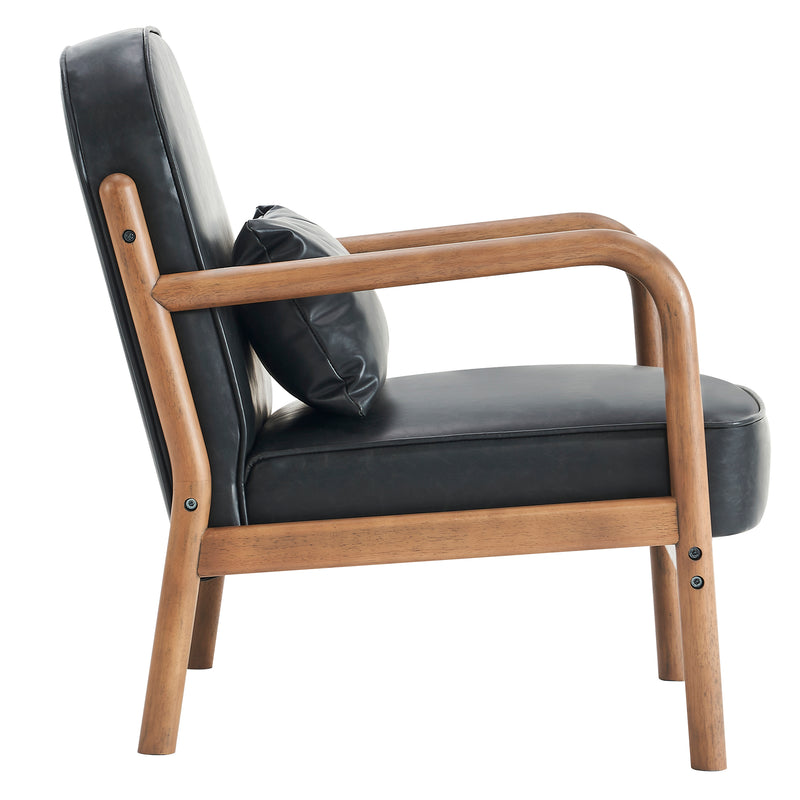 Fani Accent Chair - Black/Walnut