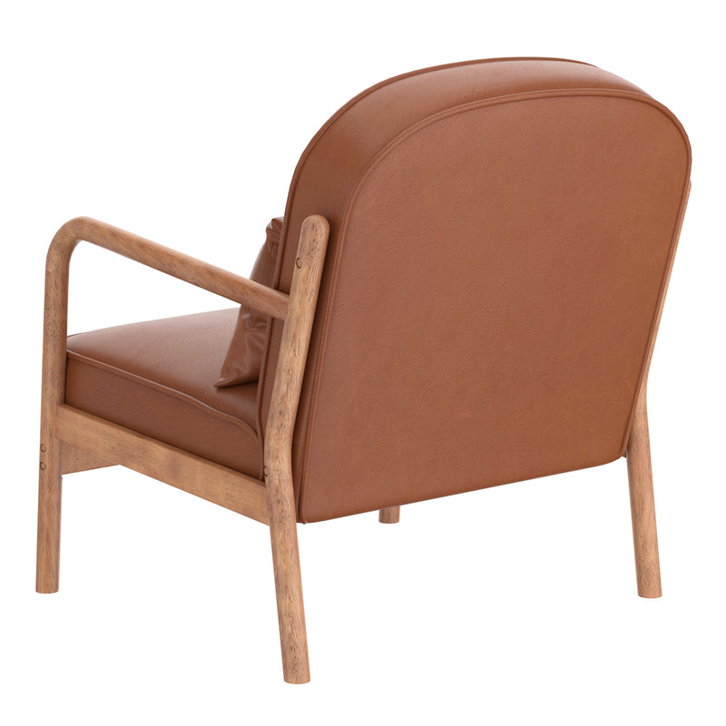 Fani Accent Chair - Saddle/Walnut