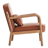 Fani Accent Chair - Saddle/Walnut