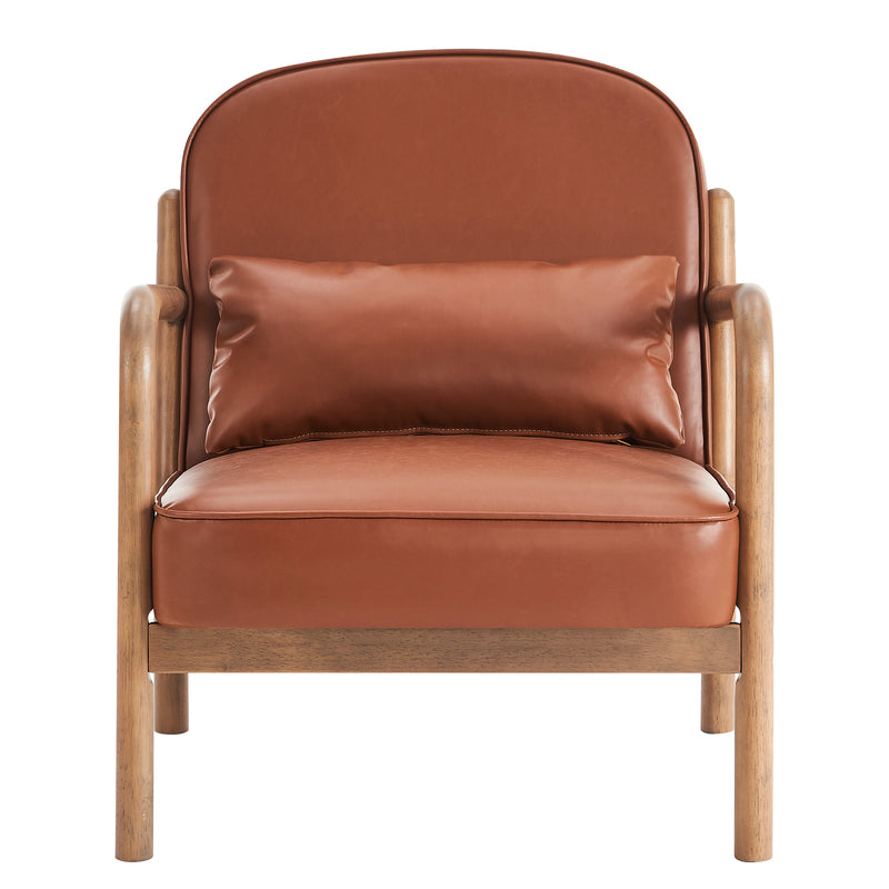 Fani Accent Chair - Saddle/Walnut