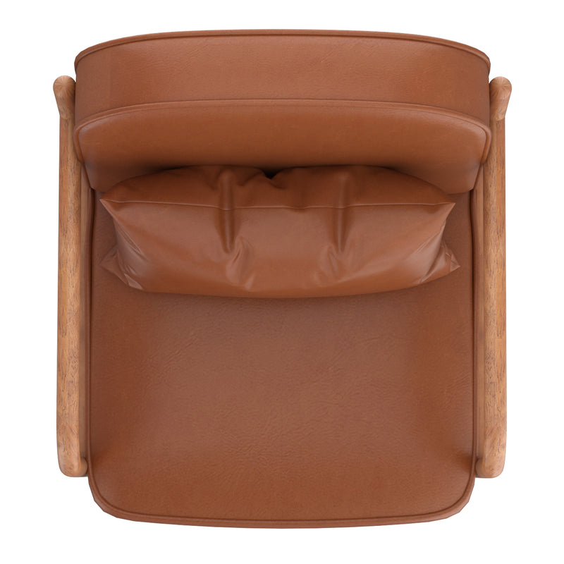 Fani Accent Chair - Saddle/Walnut