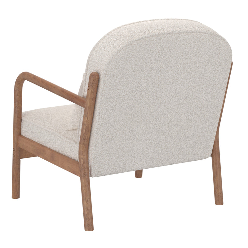 Buran Accent Chair - White Boucle/Walnut