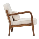 Fani Accent Chair - White Boucle/Walnut