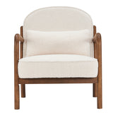 Fani Accent Chair - White Boucle/Walnut