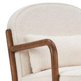 Buran Accent Chair - White Boucle/Walnut