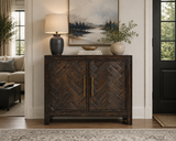 DARK CHEVRON 2-DOOR ACCENT CABINET