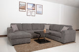 Claire 4Pcs Sleeper Sectional - Popstitch Metal Fabric