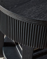 Close-up of Black Buck end table craftsmanship and texture