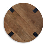 Close-up of Hannah end table craftsmanship and material texture