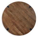 Hannah coffee table styled with decor in a contemporary space