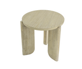 Haru end table placed beside sofa in contemporary living room setup