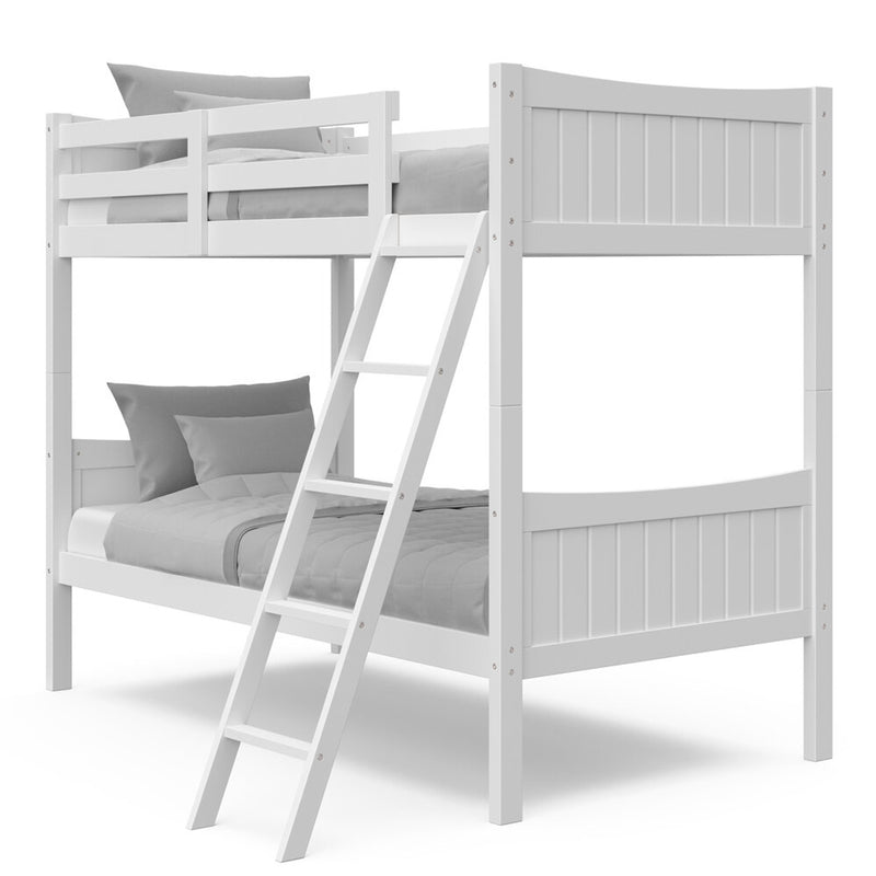 Twin & Twin Bunk Bed Frame - White