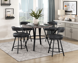 Mandy counter stool in black upholstery and design detail in Calgary Alberta