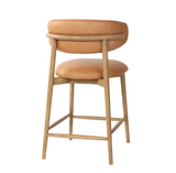 Milo counter stool in leather upholstery and design detail in Calgary Alberta
