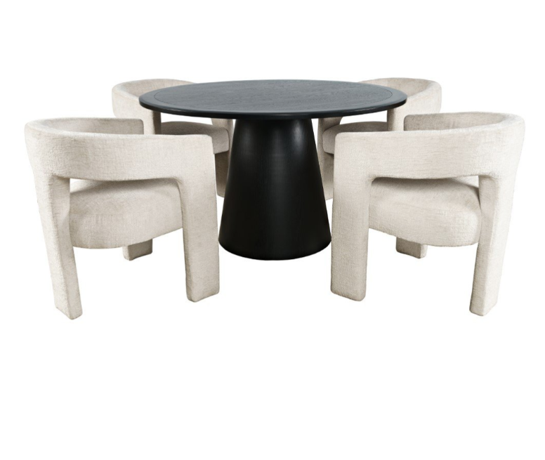 NASH ROUND DINING PEDESTAL TABLE - Black