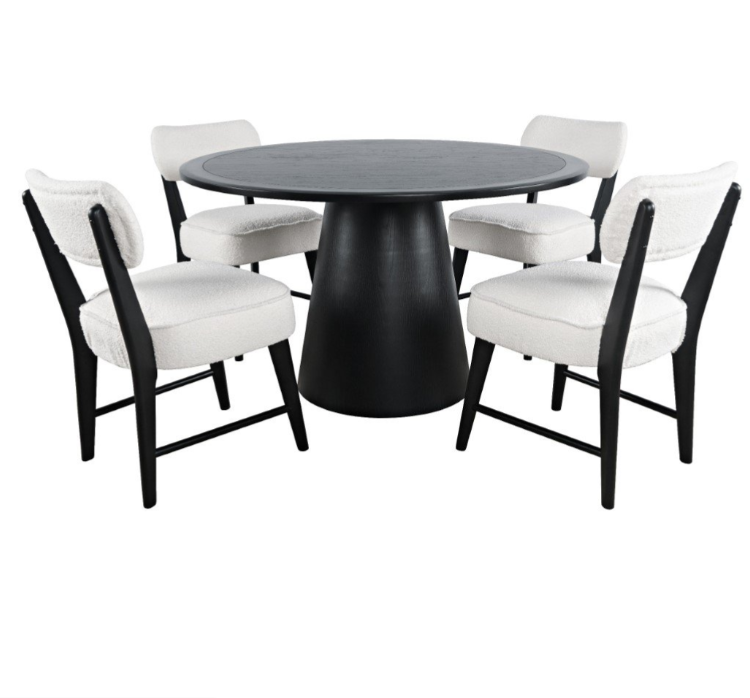 NASH ROUND DINING PEDESTAL TABLE - Black