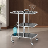 Rio Chrome 3 Tier Rolling Bar Cart