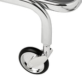 Rio chrome 3 tier bar cart shelf and wheel detail in Calgary Alberta