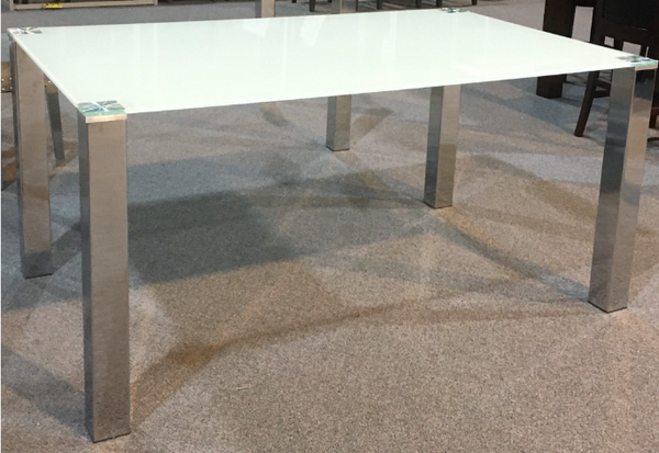 Tina Dining Table - White Glass