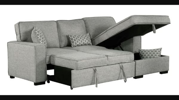 Bolero Sleeper Sectional w/Bed - Right Chaise - Grey