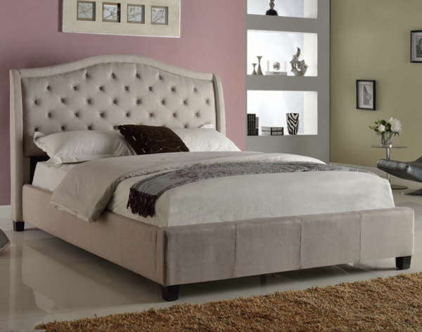 Lawrence Queen Bed Frame - Beige