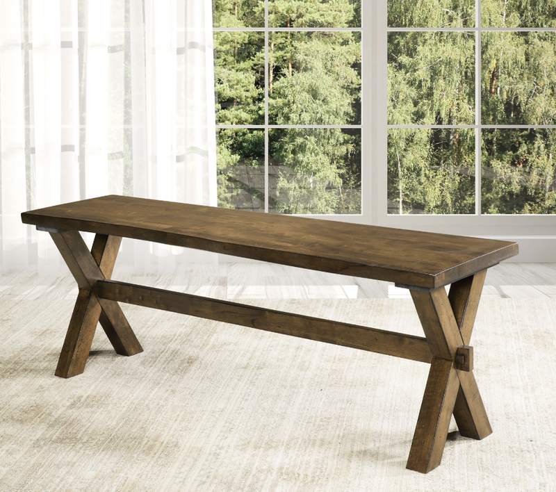 TAJ - LIVE EDGE DINING SET W/ 4 SIDE CHAIRS & 1 BENCH