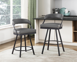 Side view of Mandy counter stool in grey at Couch9 Calgary furniture store