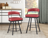 Side view of Mandy counter stool in red at Couch9 Calgary furniture store