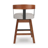 Side view of Ralene upholstered swivel barstool at Couch9 Calgary furniture store