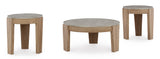 Top view of Hector 3-piece coffee table set showing coordinated design
