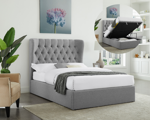 Fogg Queen Storage Bed - Light Grey