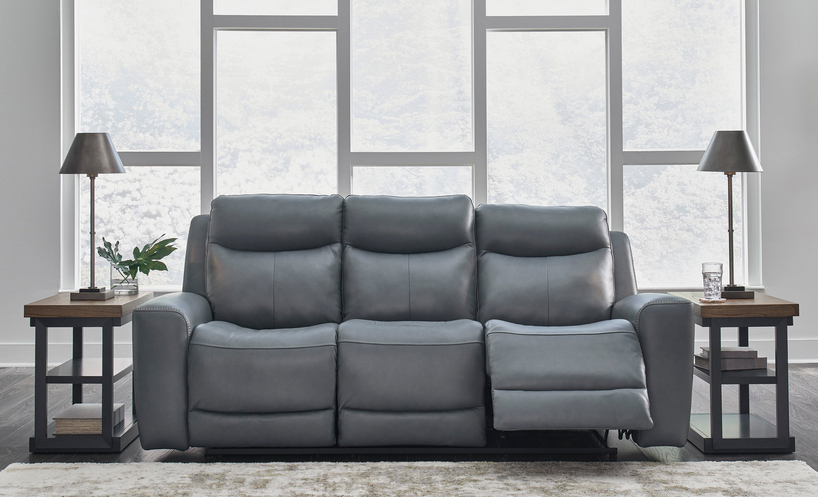Dunwell Dual Power Reclining Sofa - Steel – Couch9