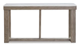 “Alaska sofa table placed behind couch in Calgary home”