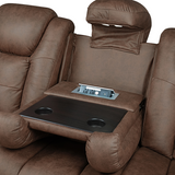 Albus Power Reclining Sofa with Drop Down Table & Cupholder