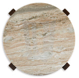 Close-up of Asmara round end table detail and craftsmanship