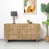 Atlantis 6 drawer dresser front view in modern bedroom setting