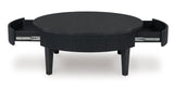 Angled view of Black Buck coffee table showcasing its bold design