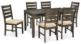 Front view of Brett 7pcs dining set at Couch9 Calgary furniture store