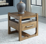 Cabalynn end table front view in modern living room setting