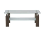 Top view of Compass rectangular coffee table showing clean rectangular design