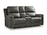 Corwell Power Recliner Loveseat with ADJ Headrest and Console
