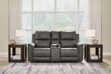 Corwell Power Recliner Loveseat with ADJ Headrest and Console