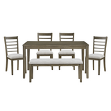 Front view of Emilia 6-piece pack dining set at Couch9 Calgary furniture store
