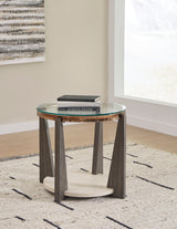 Frazwa end table front view in modern living room setting
