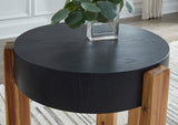 Angled view of Freya occasional table set showcasing structure and design